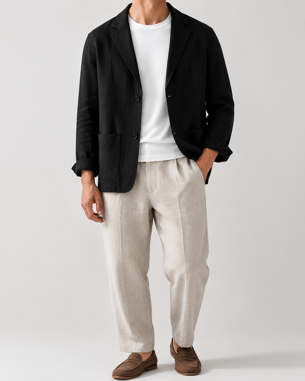 Men's Casual Linen Jacket | Men | Lightweight Linen Blend | Smart Casual | Steven & Levon