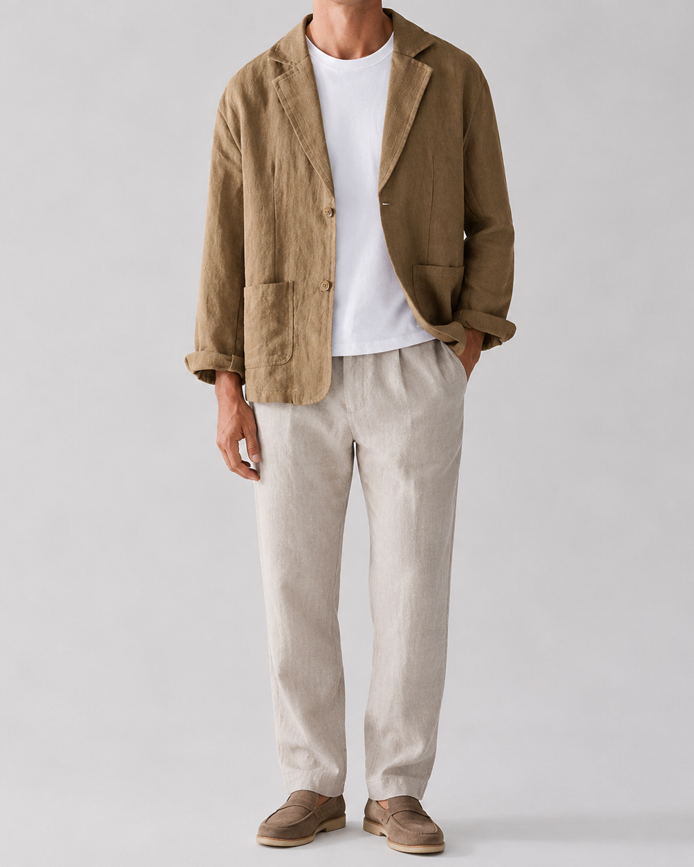 Men's Casual Linen Jacket | Men | Lightweight Linen Blend | Smart Casual | Steven & Levon