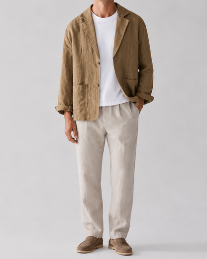 Men's Casual Linen Jacket | Men | Lightweight Linen Blend | Smart Casual | Steven & Levon