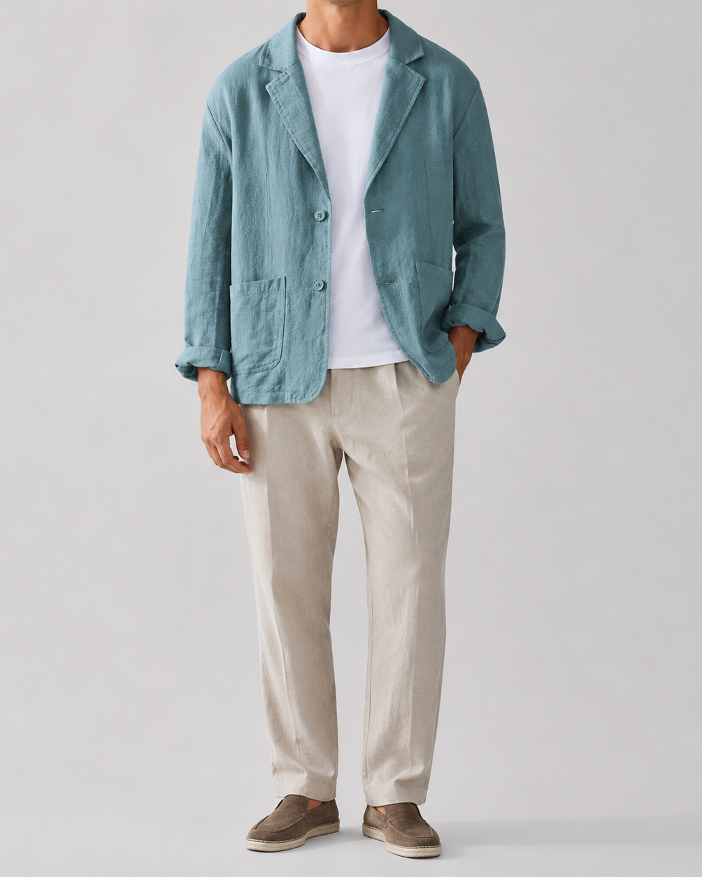Men's Casual Linen Jacket | Men | Lightweight Linen Blend | Smart Casual | Steven & Levon