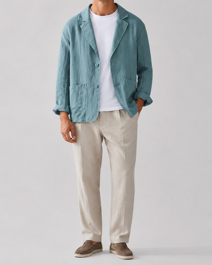 Men's Casual Linen Jacket | Men | Lightweight Linen Blend | Smart Casual | Steven & Levon