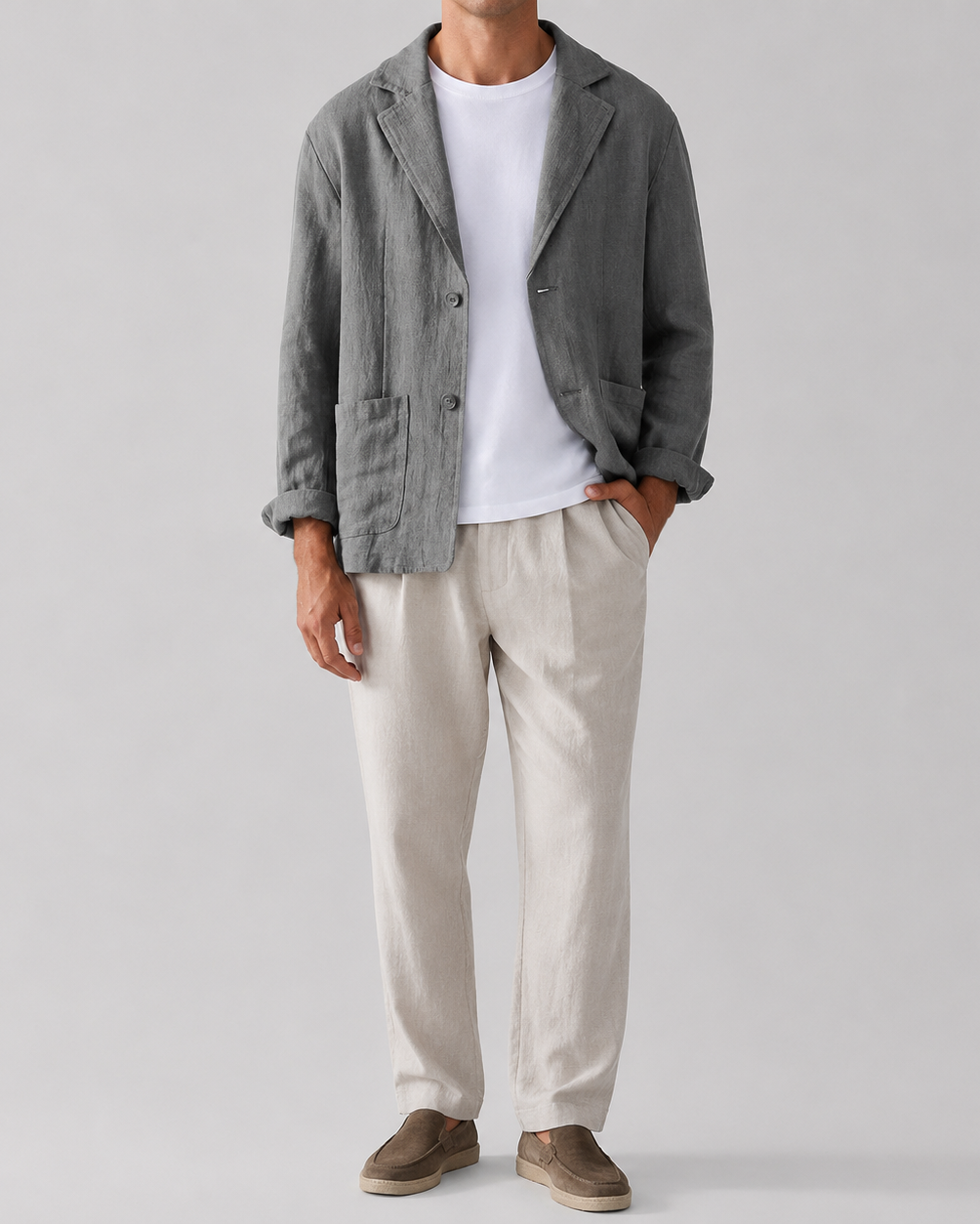 Men's Casual Linen Jacket | Men | Lightweight Linen Blend | Smart Casual | Steven & Levon