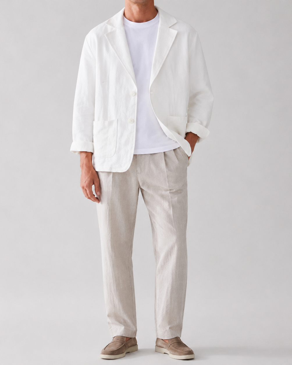 Men's Casual Linen Jacket | Men | Lightweight Linen Blend | Smart Casual | Steven & Levon