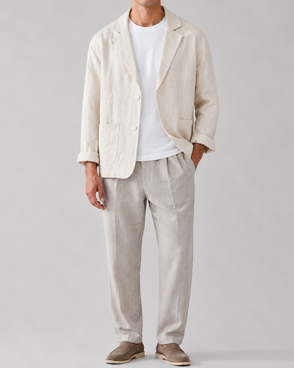 Men's Casual Linen Jacket | Men | Lightweight Linen Blend | Smart Casual | Steven & Levon