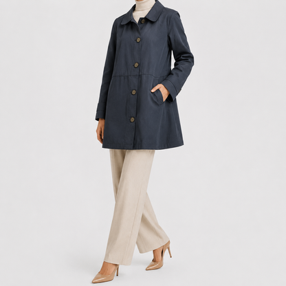 Women's Long Trench Coat | Women | Lightweight Fabric Blend | Single Button Front Longline Outerwear | Steven & Levon