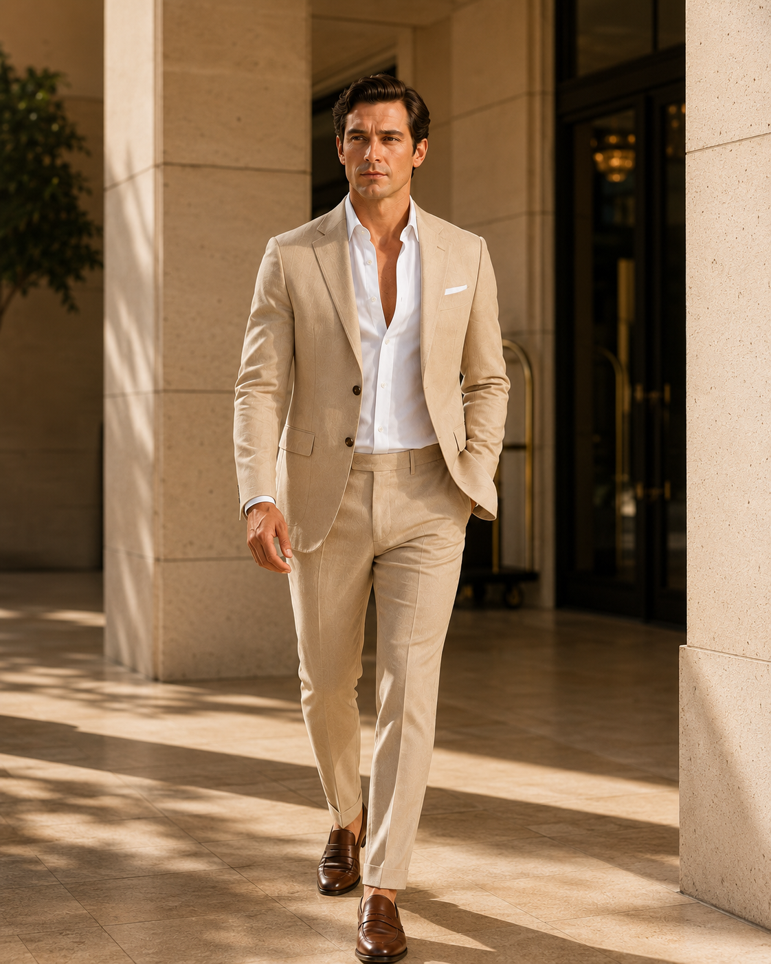 Men's Linen Suit Set | Blazer & Tailored Trousers | Two Piece Smart Formal Outfit | Steven & Levon