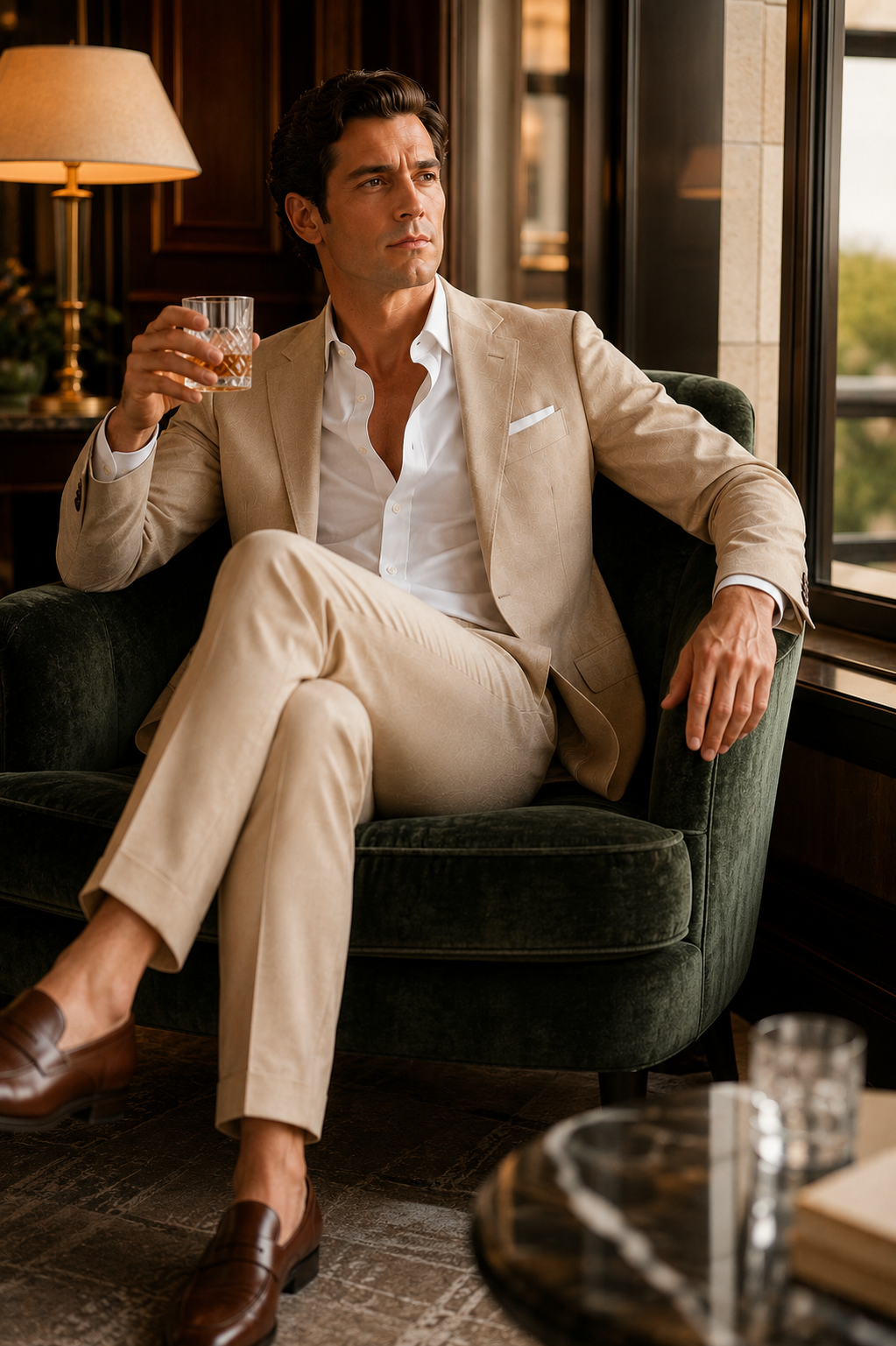 Men's Linen Suit Set | Blazer & Tailored Trousers | Two Piece Smart Formal Outfit | Steven & Levon
