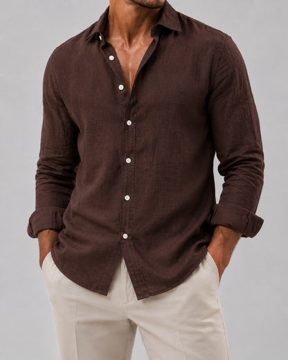 Men's Casual Linen Shirt | Men | Breathable Linen Blend | Button Up | Steven & Levon