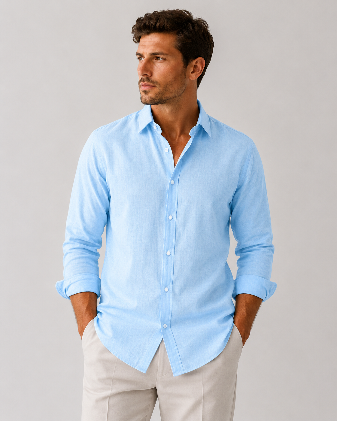 Men's Casual Linen Shirt | Men | Breathable Linen Blend | Button Up | Steven & Levon