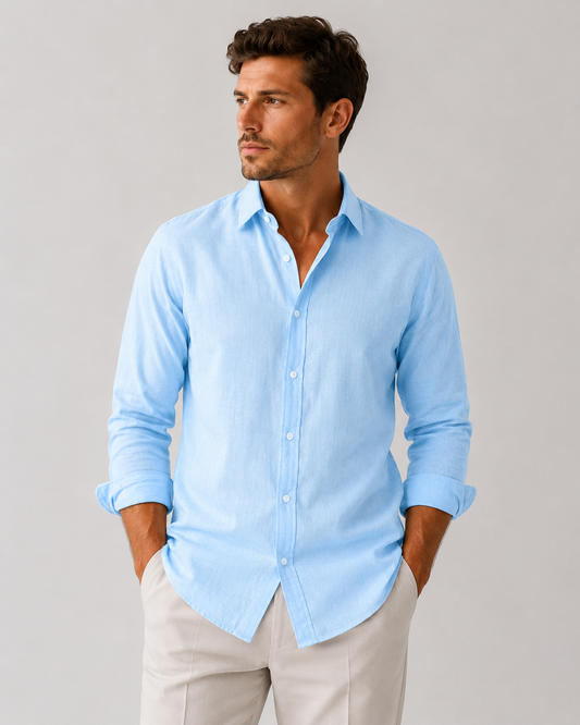 Men's Casual Linen Shirt | Men | Breathable Linen Blend | Button Up | Steven & Levon