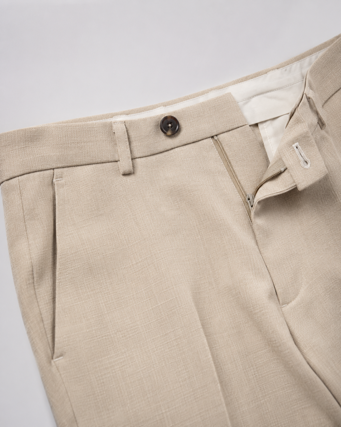Linen Blend Tailored Trousers | Men | Straight Leg | Lightweight Smart Casual Pants | Steven & Levon