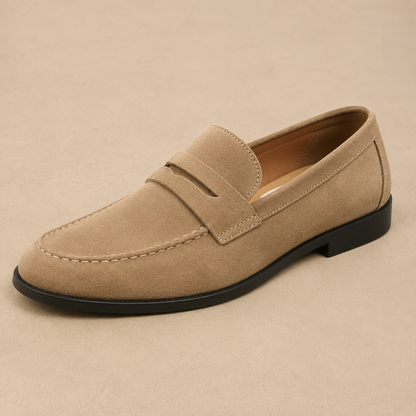 Mens Suede Penny Loafers | Casual Slip-On Shoes for Men | Steven & Levon