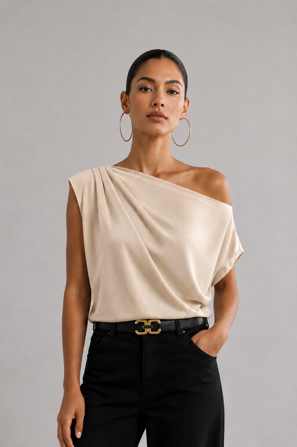 Women's Off-Shoulder Sleeve Top | Off Shoulder Top | Lightweight Fabric Blend | Batwing Sleeves Relaxed Fit | Steven & Levon