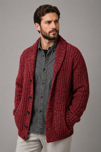 Men’s Comfortable Cardigan | Men | Knit Fabric | Button Closure & Pockets | Steven & Levon