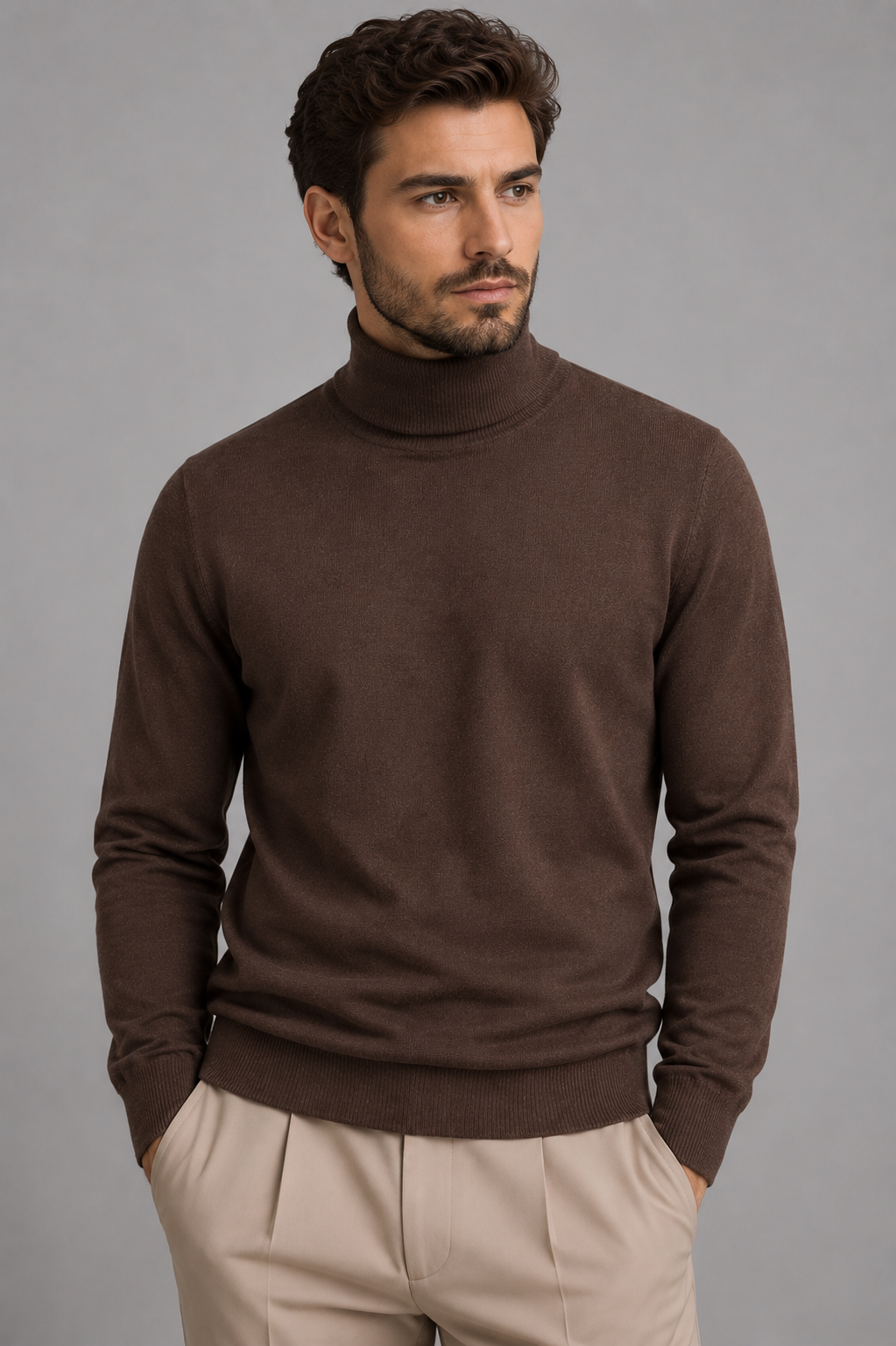 Men’s Classic Roll Neck Sweater | Turtleneck Knit Jumper | Soft Knit Fabric | Smart Casual Style | Steven & Levon