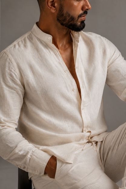 Men’s Linen Lounge Set | Men | Breathable Linen Blend | Comfortable Loungewear Co-Ord | Relaxed Fit | Steven & Levon