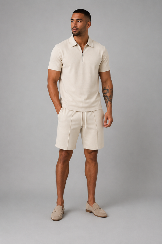 Men’s Luxury Polo and Shorts Set | Men’s Co-Ord Set | Breathable Casual Summer Outfit | Relaxed Fit | Steven & Levon