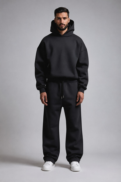 Men’s Stylish Hoodie & Joggers Set | Men | Quality Fabric Blend | Casual Tracksuit Co-Ord | Black | Steven & Levon