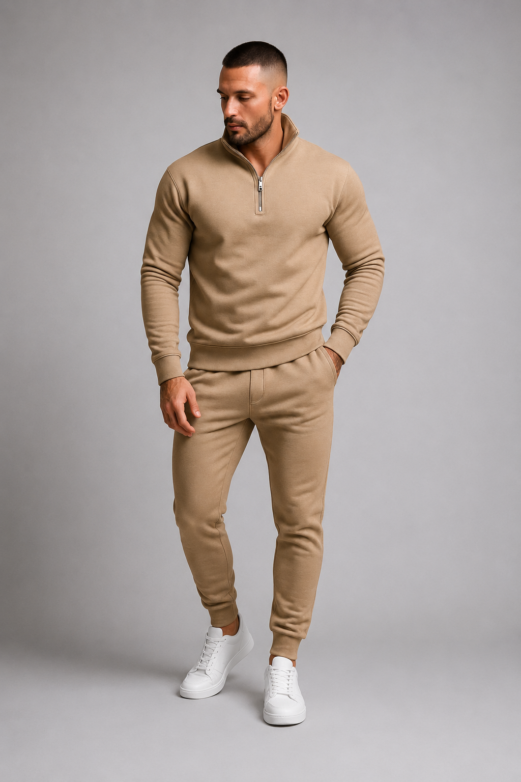Men’s Half Zip Sweatshirt & Jogging Pants Set | Men | Soft Fabric Blend | Casual Tracksuit Co-Ord | Steven & Levon