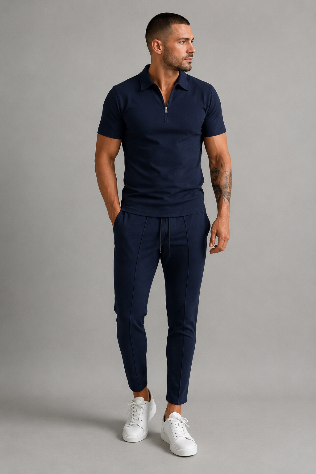 Men’s Polo Shirt & Trouser Set | Men | Soft Stretch Fabric | Smart Casual Co-Ord Outfit | Elegant Fit | Steven & Levon