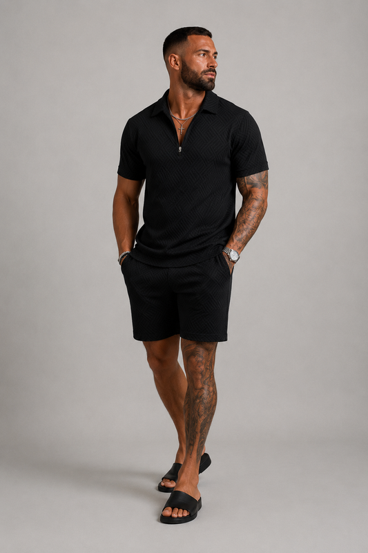 Men’s Modern Summer Set | Men | Lightweight Breathable Fabric | Casual Shirt & Shorts Co-Ord | Relaxed Fit | Steven & Levon