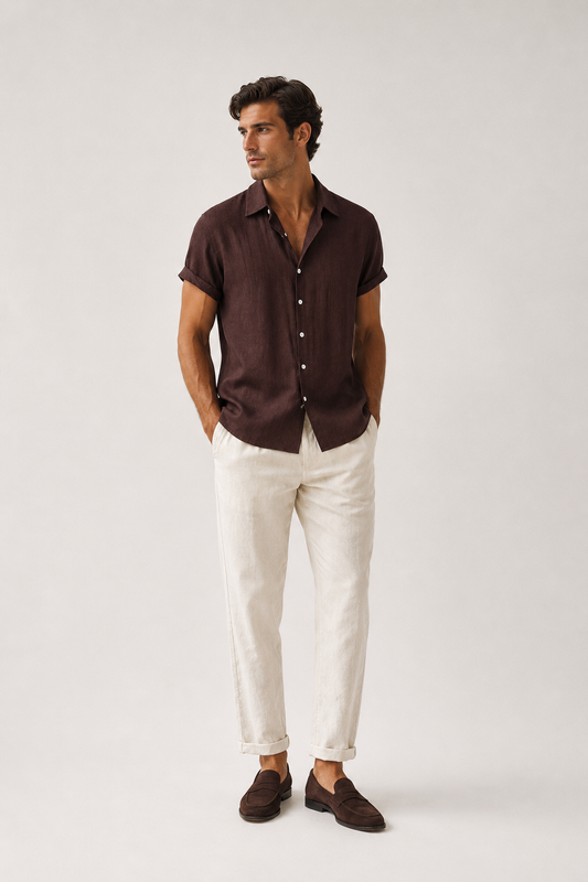 Men’s Short Sleeve Two-Piece Set | Breathable Fabric Blend | Relaxed Fit Summer Co-Ord | Steven & Levon