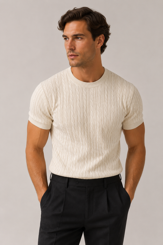 Men’s Classic Knitted Shirt | Casual Knit Button-Up | Men | Soft Breathable Fabric | Comfortable Everyday Wear | Steven & Levon