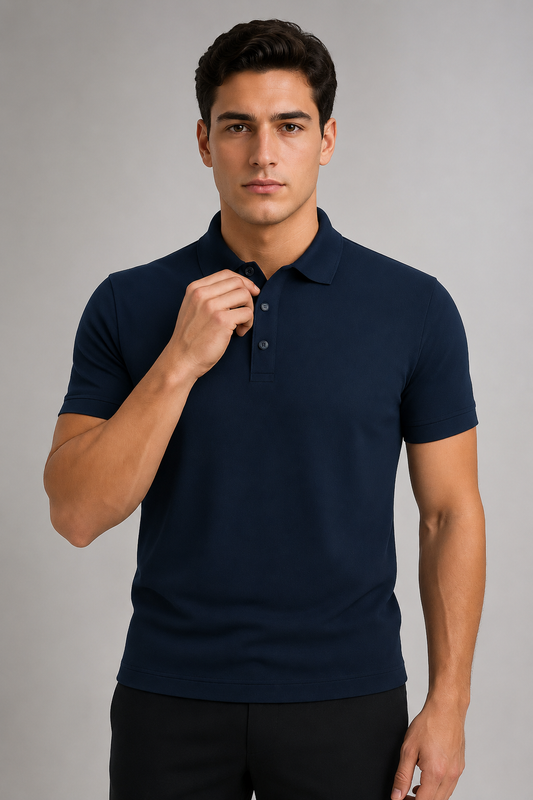 Men’s Slim Fit Polo Shirt | Men | Cotton Blend | Lapel Collar Short Sleeve Casual Top | Steven & Levon