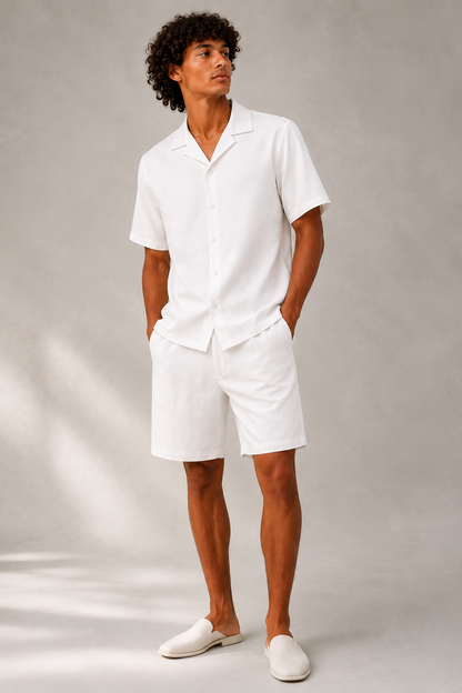 Men’s Shirt & Shorts Co-Ord Set | Relaxed Fit Short Sleeve Summer Outfit | Steven & Levon