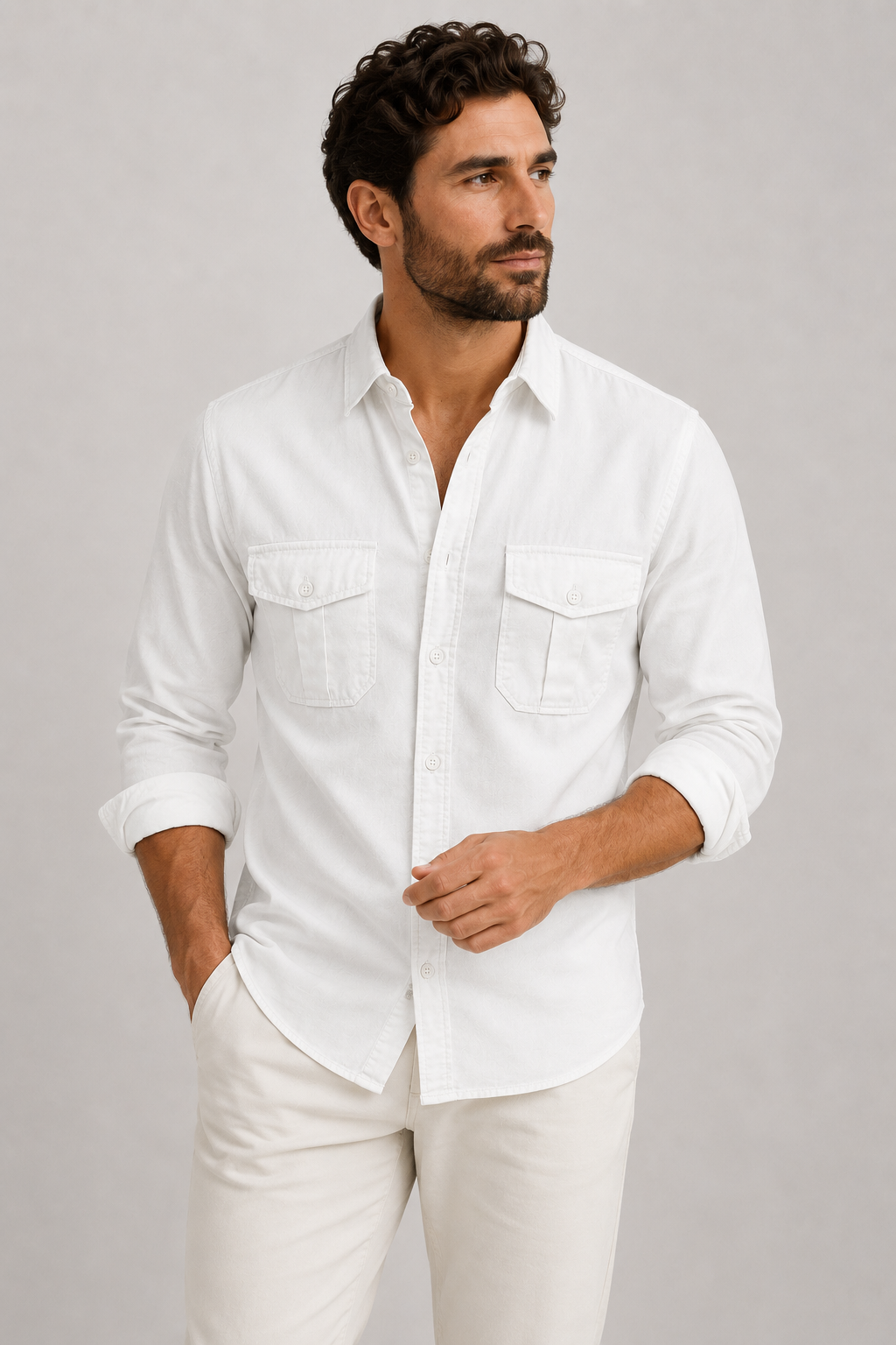 Men’s Casual Button Up Shirt | Men | Long Sleeve Cotton Blend | Relaxed Fit Everyday Shirt | Steven & Levon3