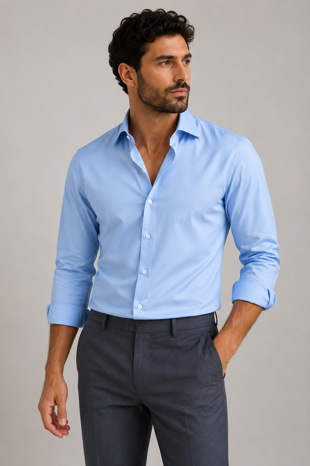 Classic Collar Dress Shirt | Men | Cotton Blend | Long Sleeve Formal Button Down | Smart Casual Office Wear | Steven & Levon