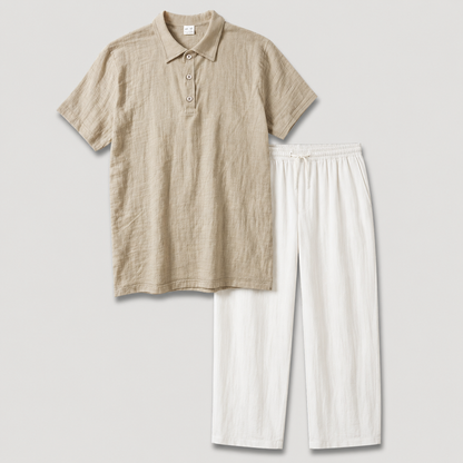 Men's Lightweight Summer Two Piece Set | Men | Breathable Casual Co-Ord Outfit | Relaxed Fit | Steven & Levon