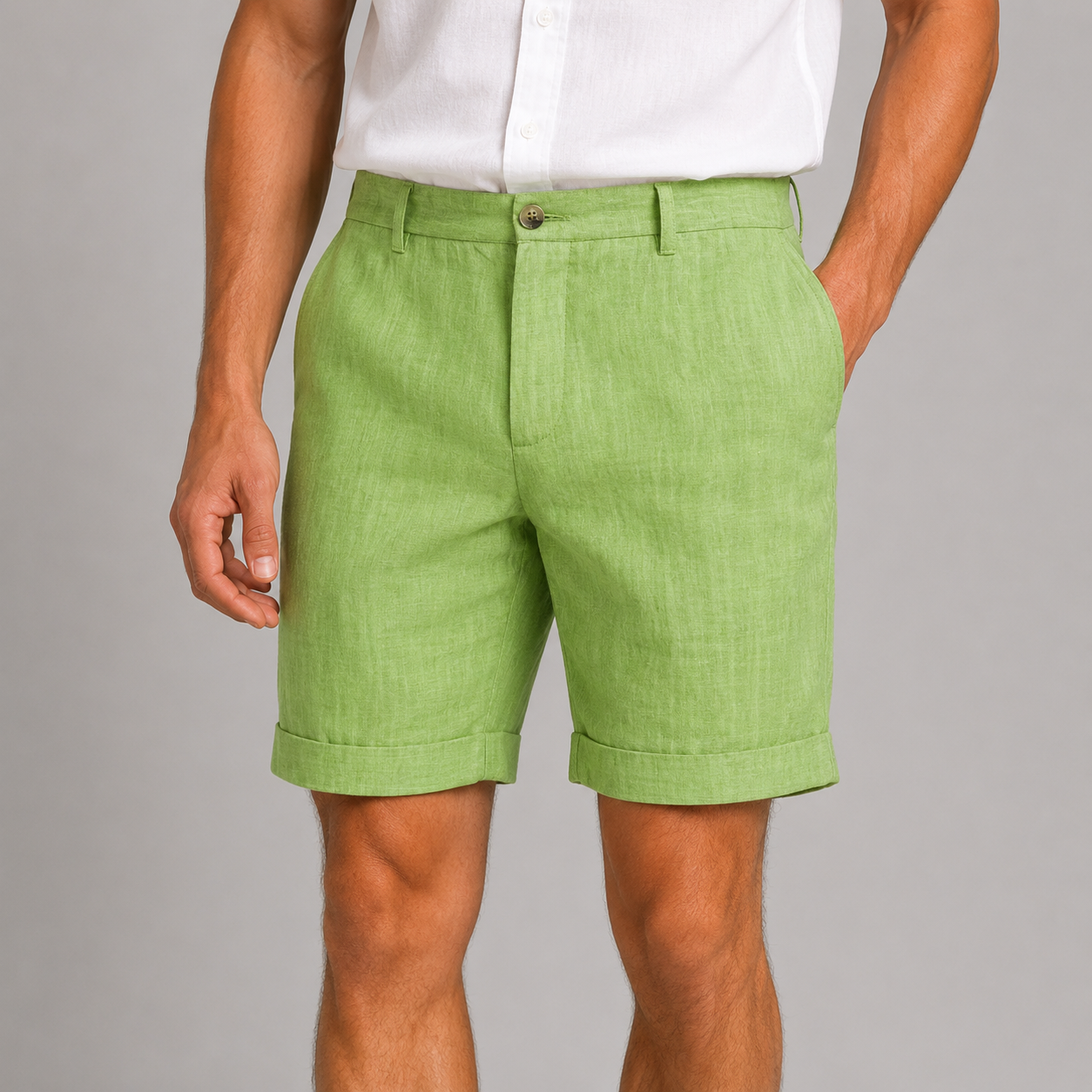 Men’s Tailored Linen Blend Shorts | Lightweight Summer Fit | Smart Casual Shorts | Steven & Levon