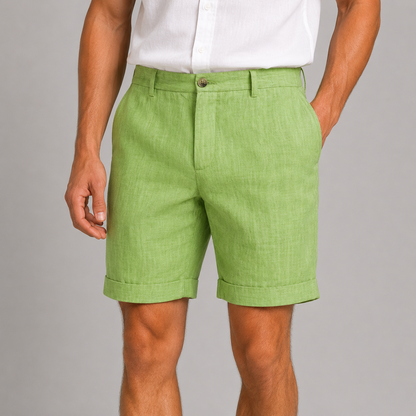 Men’s Tailored Linen Blend Shorts | Lightweight Summer Fit | Smart Casual Shorts | Steven & Levon