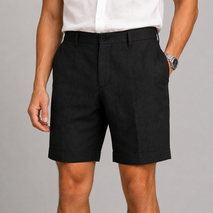 Men’s Tailored Linen Blend Shorts | Lightweight Summer Fit | Smart Casual Shorts | Steven & Levon