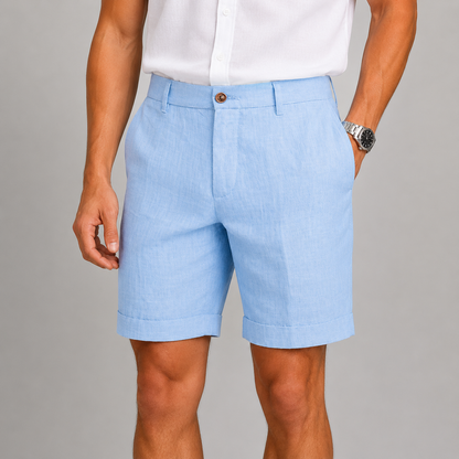Men’s Tailored Linen Blend Shorts | Lightweight Summer Fit | Smart Casual Shorts | Steven & Levon