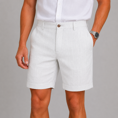 Men’s Tailored Linen Blend Shorts | Lightweight Summer Fit | Smart Casual Shorts | Steven & Levon