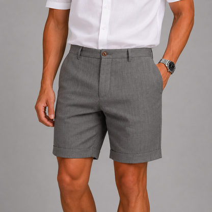 Men’s Tailored Linen Blend Shorts | Lightweight Summer Fit | Smart Casual Shorts | Steven & Levon