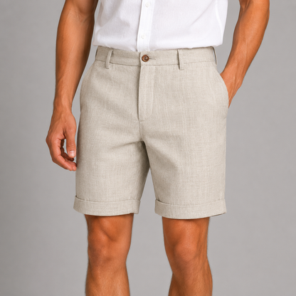 Men’s Tailored Linen Blend Shorts | Lightweight Summer Fit | Smart Casual Shorts | Steven & Levon