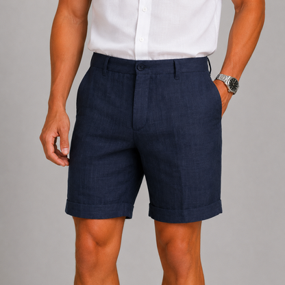 Men’s Tailored Linen Blend Shorts | Lightweight Summer Fit | Smart Casual Shorts | Steven & Levon