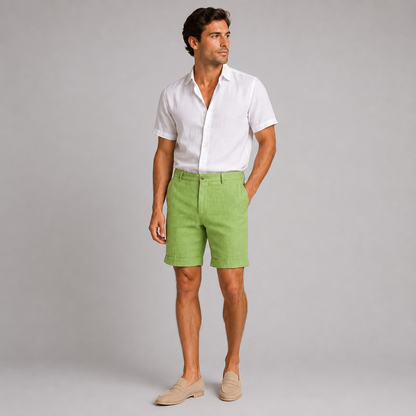 Men’s Tailored Linen Blend Shorts | Lightweight Summer Fit | Smart Casual Shorts | Steven & Levon