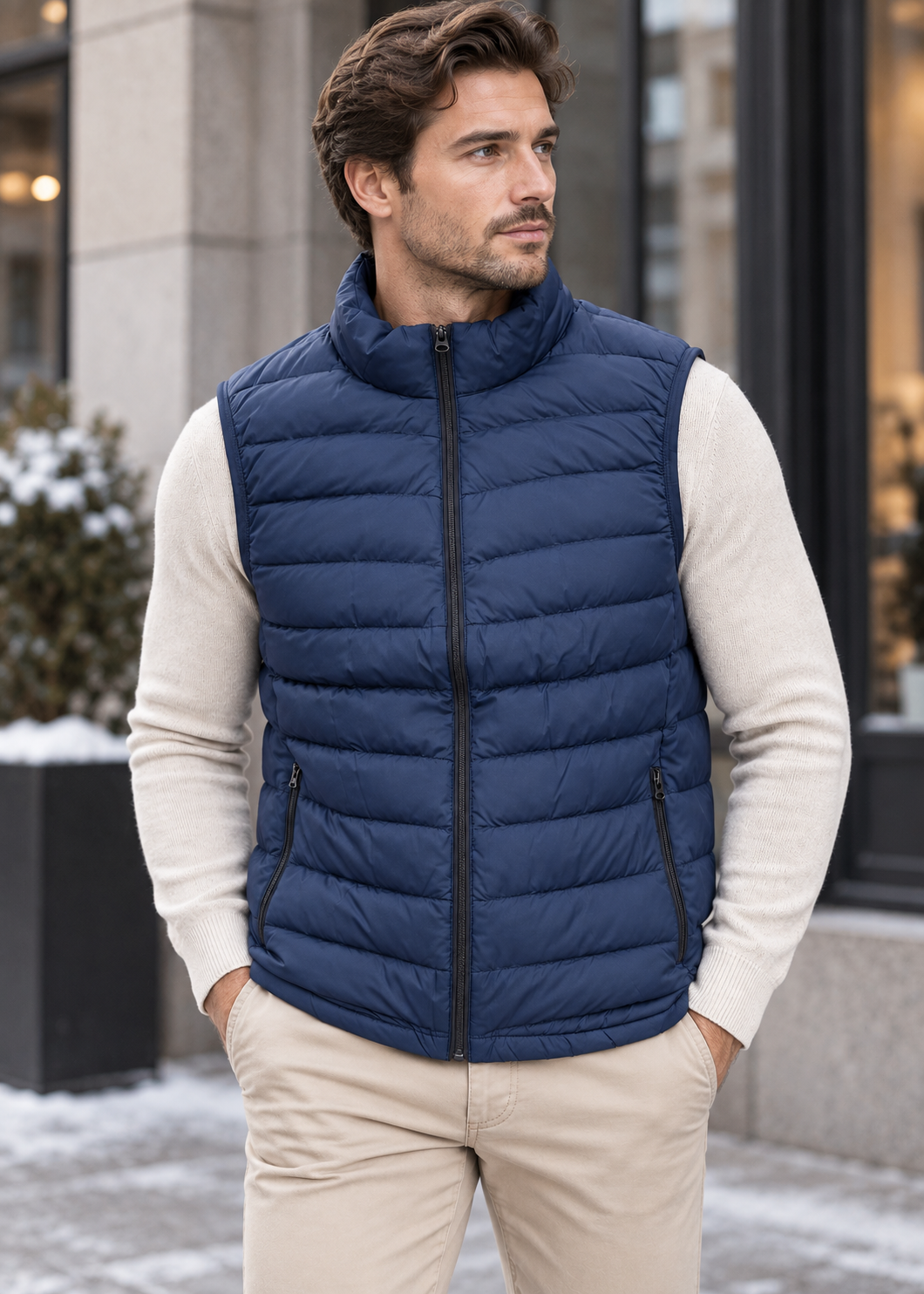 Men's Lightweight Quilted Gilet | Zip Front Bodywarmer | Insulated Sleeveless Vest | Steven & Levon