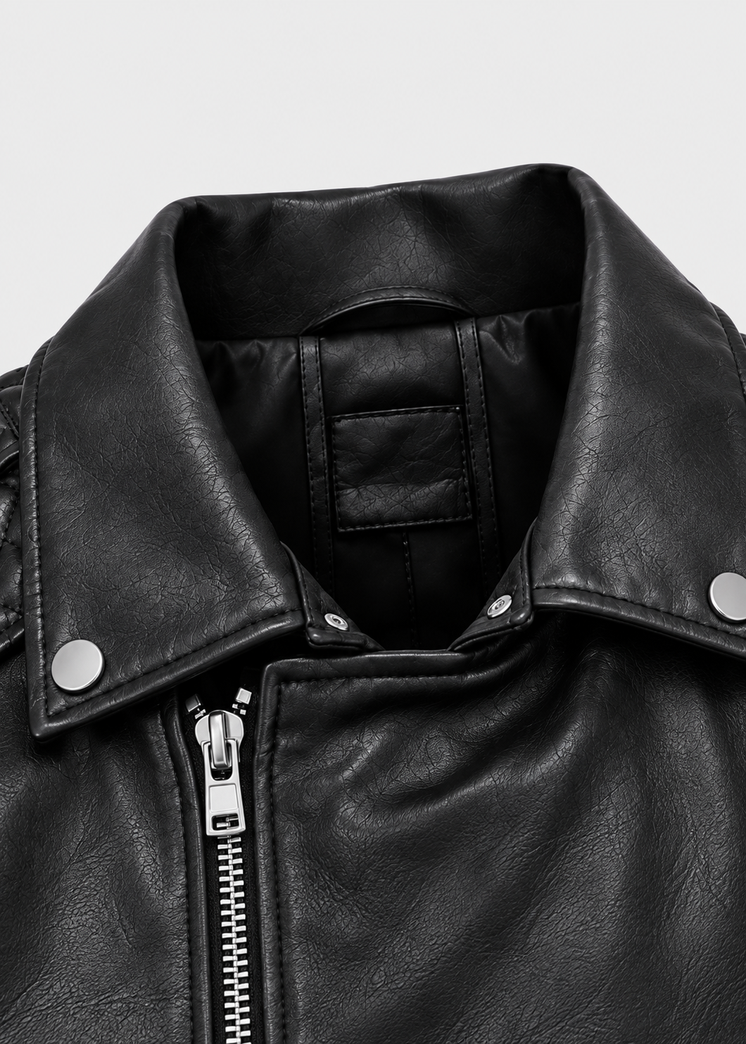 Men's Luxe Leather Jacket | Men | PU Leather | Slim Fit Stand Collar Zip Front | Steven & Levon