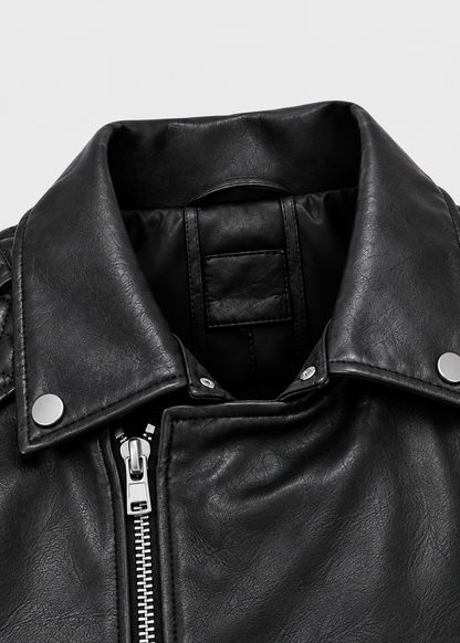 Men's Luxe Leather Jacket | Men | PU Leather | Slim Fit Stand Collar Zip Front | Steven & Levon
