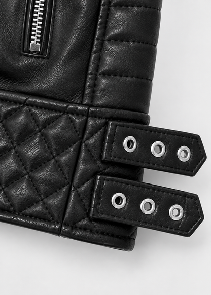 Men's Luxe Leather Jacket | Men | PU Leather | Slim Fit Stand Collar Zip Front | Steven & Levon