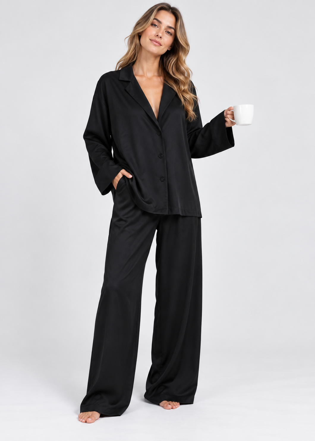 Isabella | Women's Satin Autumn Pyjama Set | Steven & Levon