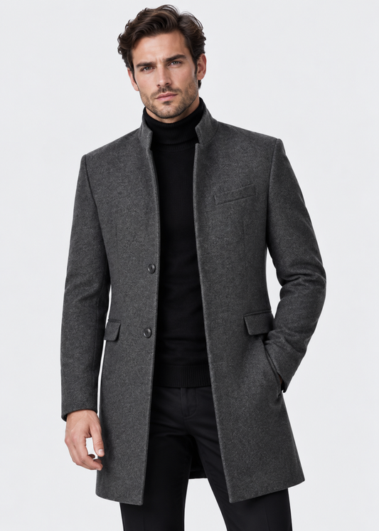 Men's Streamlined Fit Coat | Tailored Silhouette | Smart Casual Overcoat | Steven & Levon