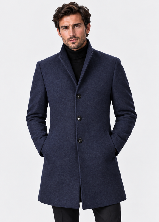 Men's Tailored Dress Coat | Smart Formal Overcoat | Classic Fit | Steven & Levon