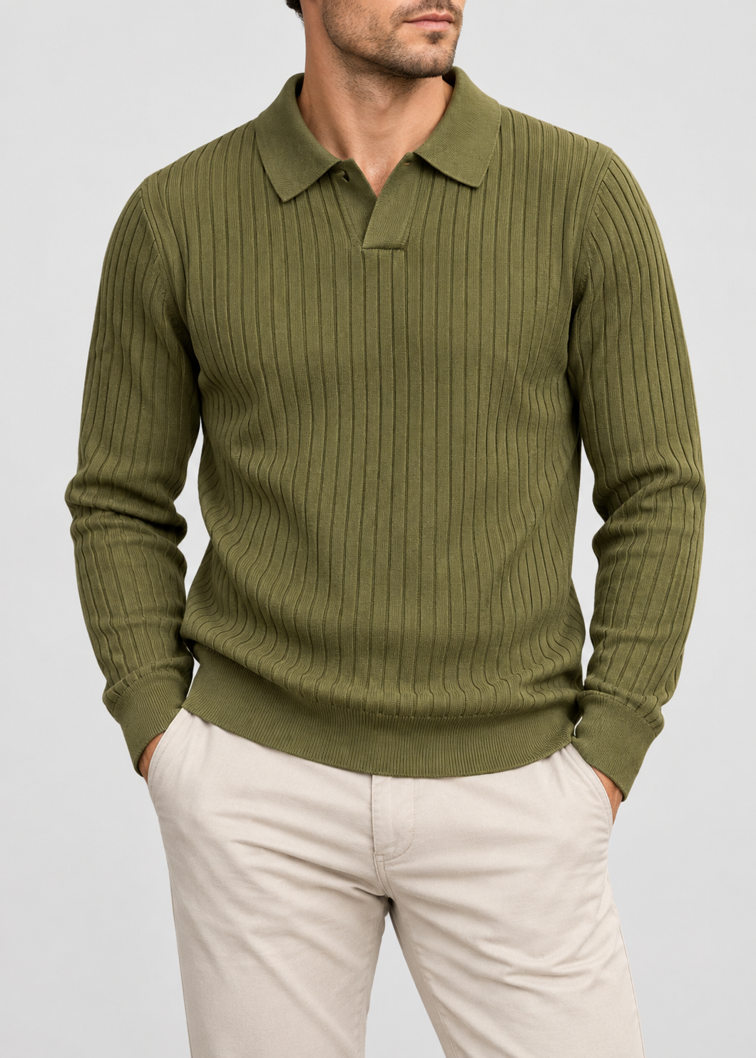 Men’s Tailored Knitted Shirt | Stretch Knit Button-Up | Business Casual Smart Fit Shirt | Steven & Levon
