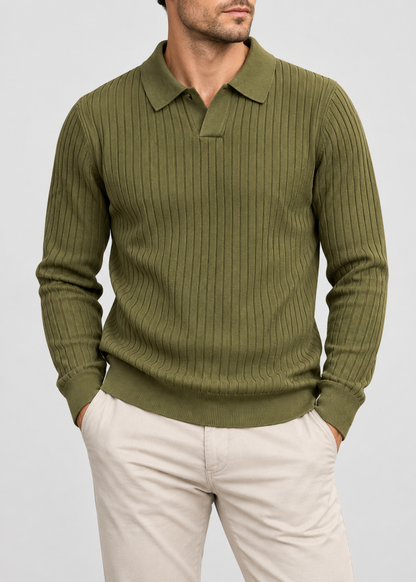 Men’s Tailored Knitted Shirt | Stretch Knit Button-Up | Business Casual Smart Fit Shirt | Steven & Levon
